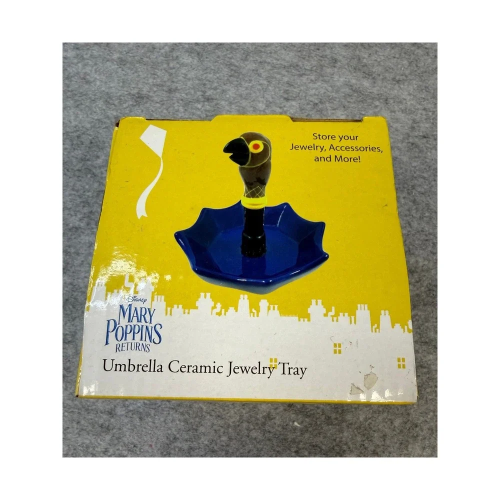 Disney Mary Poppins Returns Umbrella Ceramic Jewelry Tray Parrot Head Handle